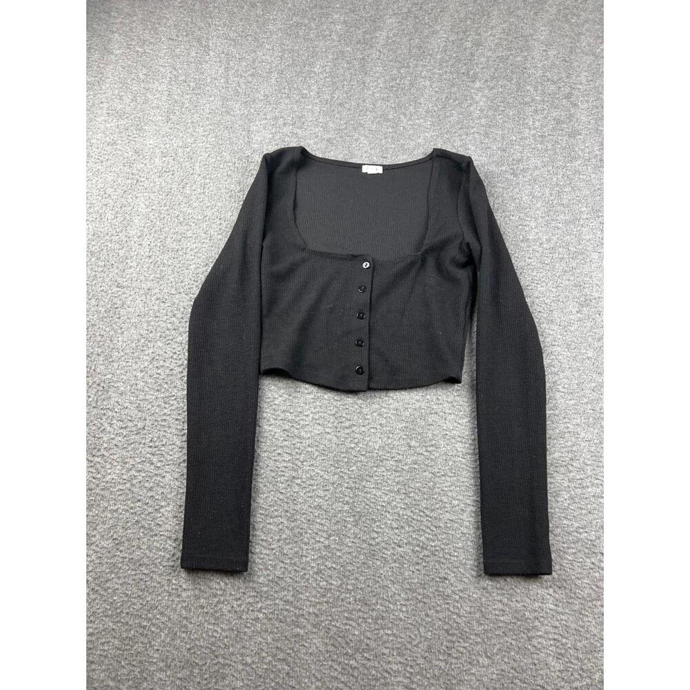 Garage Black Long Sleeve Cropped Top TP/XS
